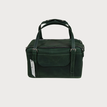 Фото Кожаная сумка-переноска для животных PAWEAREA Leather Carrier, размер XS, зелёный &mdash; купить в интернет-магазине ЗооБаза