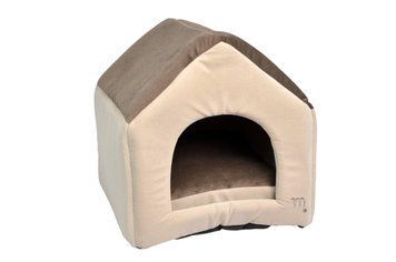 Фото Хатка 304052 Zoobaza - бежевий+коричневий, 34х39х38 &mdash; купити в інтернет-магазині Зообаза. Дропшпінг. Товари для домашних тварин