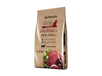 Фото Fitmin cat Purity Hairball (для довгошерстих котів з яловичиною беззерновий), 1,5 кг &mdash; купить в интернет-магазине ЗооБаза