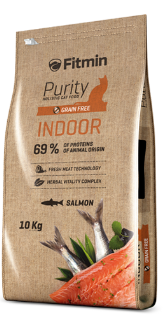 Фото Fitmin cat Purity Indoor (для домашніх котів з лососем та рибою), 10 кг &mdash; купити в інтернет-магазині Зообаза. Дропшпінг. Товари для домашних тварин