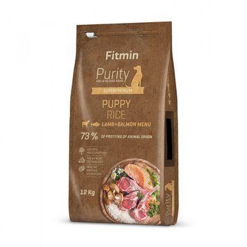 Фото Fitmin dog Purity Rice Puppy Lamb & Salmon (для цуценят всіх порід собак з рисом, ягня та лосось), 12 кг &mdash; купити в інтернет-магазині ЗооБаза