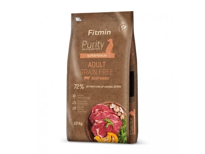 Фото Fitmin dog Purity GF Adult Beef (для дорослих собак середніх та великих порід з яловичиною беззерновий), 12 кг &mdash; купити в інтернет-магазині ЗооБаза
