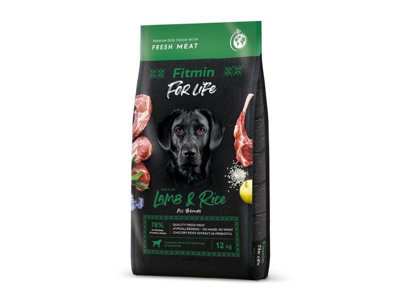 Фото Fitmin dog For Life Lamb & Rice (для дорослих собак з ягням та рисом), 12 кг &mdash; купить в интернет-магазине ЗооБаза