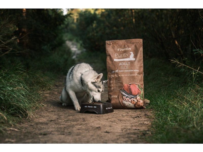 Фото Fitmin dog Purity Rice Adult Fish & Venison (для дорослих собак середніх та великих порід з рисом, риба та дичина), 12 кг &mdash; купить в интернет-магазине ЗооБаза