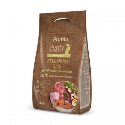 Фото Fitmin dog Purity Rice Semimoist Rabbit & Lamb (напіввологий корм для всіх порід собак з рисом, кролик та ягня), 4 кг &mdash; купити в інтернет-магазині Зообаза. Дропшпінг. Товари для домашних тварин