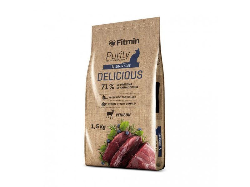Фото Fitmin cat Purity Delicious (Для вибагливих з дичиною), 1,5 кг &mdash; купить в интернет-магазине ЗооБаза