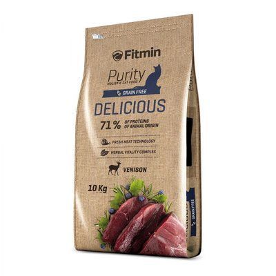 Фото Fitmin cat Purity Delicious (Для вибагливих з дичиною), 10 кг &mdash; купити в інтернет-магазині Зообаза. Дропшпінг. Товари для домашних тварин