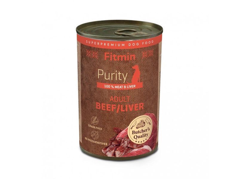 Фото Fitmin dog Purity tin Beef with Liver 400г &mdash; купити в інтернет-магазині ЗооБаза