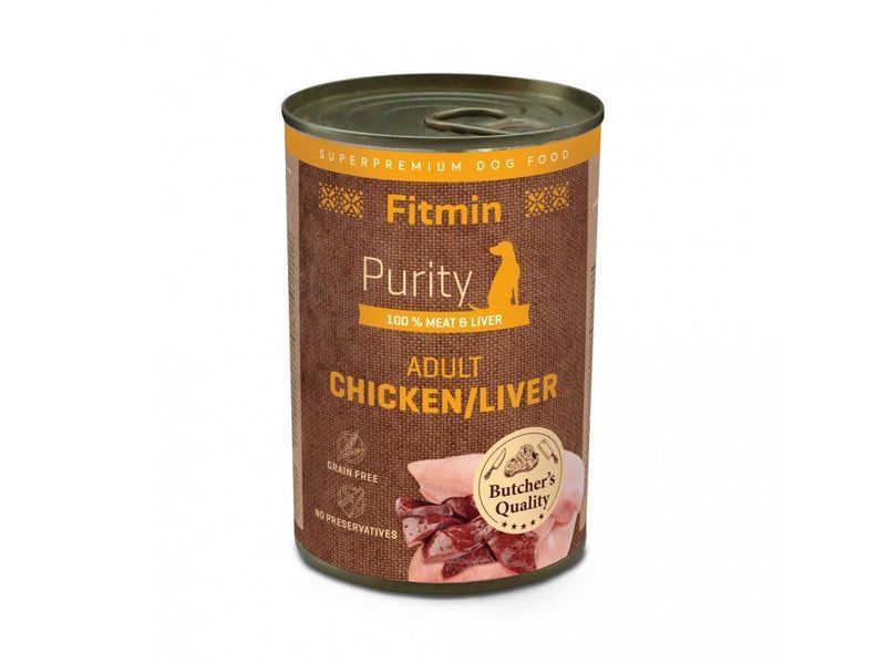 Фото Fitmin dog Purity tin chicken with liver 400г &mdash; купити в інтернет-магазині ЗооБаза