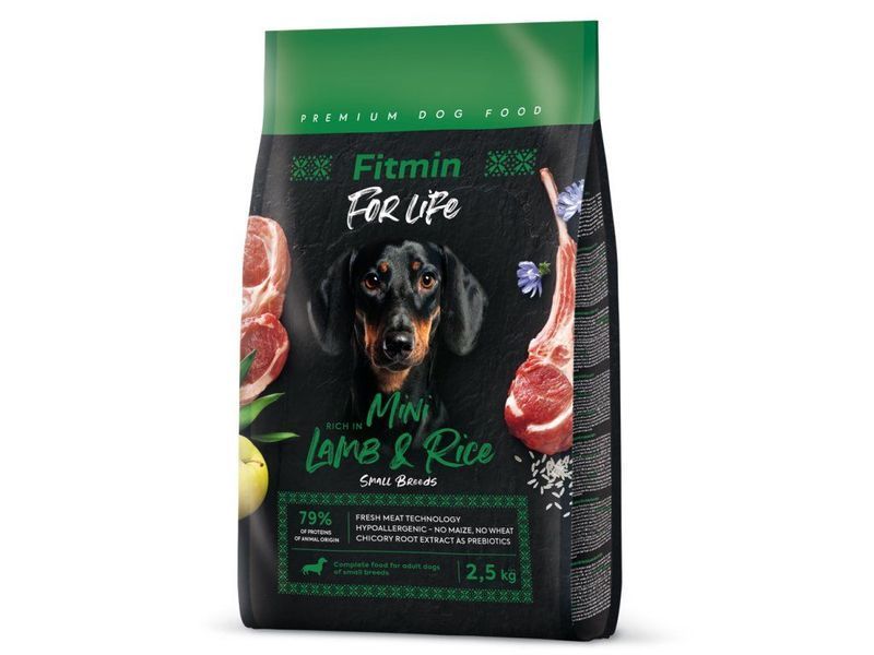 Фото Fitmin dog For Life Lamb & Rice Mini (для дорослих собак малих порід ягня з рисом), 2,5 кг &mdash; купити в інтернет-магазині ЗооБаза