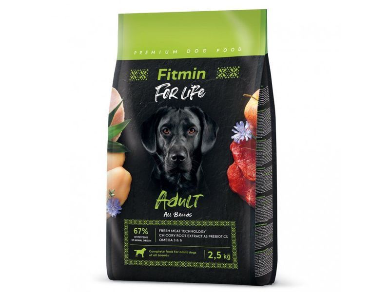 Фото Fitmin dog For Life Adult (для дорослих собак всіх порід), 2,5 кг &mdash; купить в интернет-магазине ЗооБаза