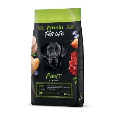 Фото Fitmin dog For Life Adult (для дорослих собак всіх порід), 12 кг &mdash; купити в інтернет-магазині Зообаза. Дропшпінг. Товари для домашних тварин