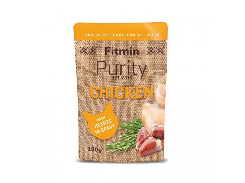 Фото Fitmin cat Purity pouch Chicken with hearts 100г &mdash; купити в інтернет-магазині ЗооБаза