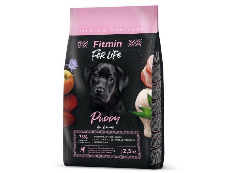 Фото Fitmin dog For Life Puppy (для цуценят всіх порід собак), 2,5 кг &mdash; купити в інтернет-магазині ЗооБаза