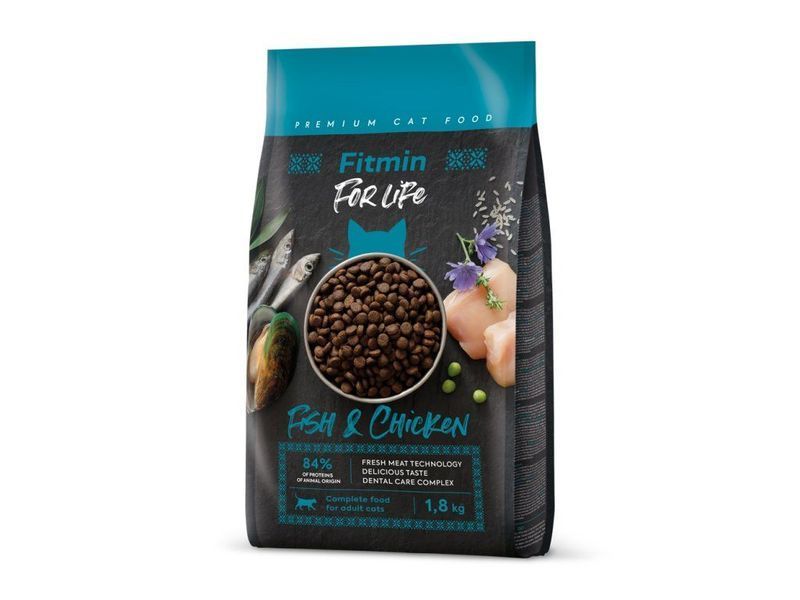 Фото Fitmin cat For Life Adult Fish & Chicken (для дорослих котів з куркою та рибою), 1,8 кг &mdash; купити в інтернет-магазині ЗооБаза