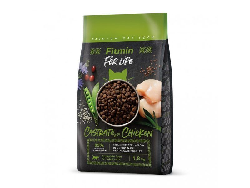 Фото Fitmin cat For Life Castrate Chicken (для стерилізованих з куркою), 1,8 кг &mdash; купити в інтернет-магазині ЗооБаза